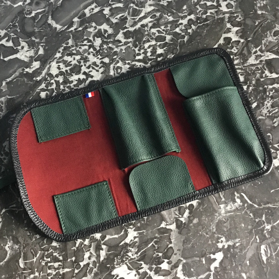 Etui pour 2 montres - Vert Anglais / Watch pouch for 2 - British Green