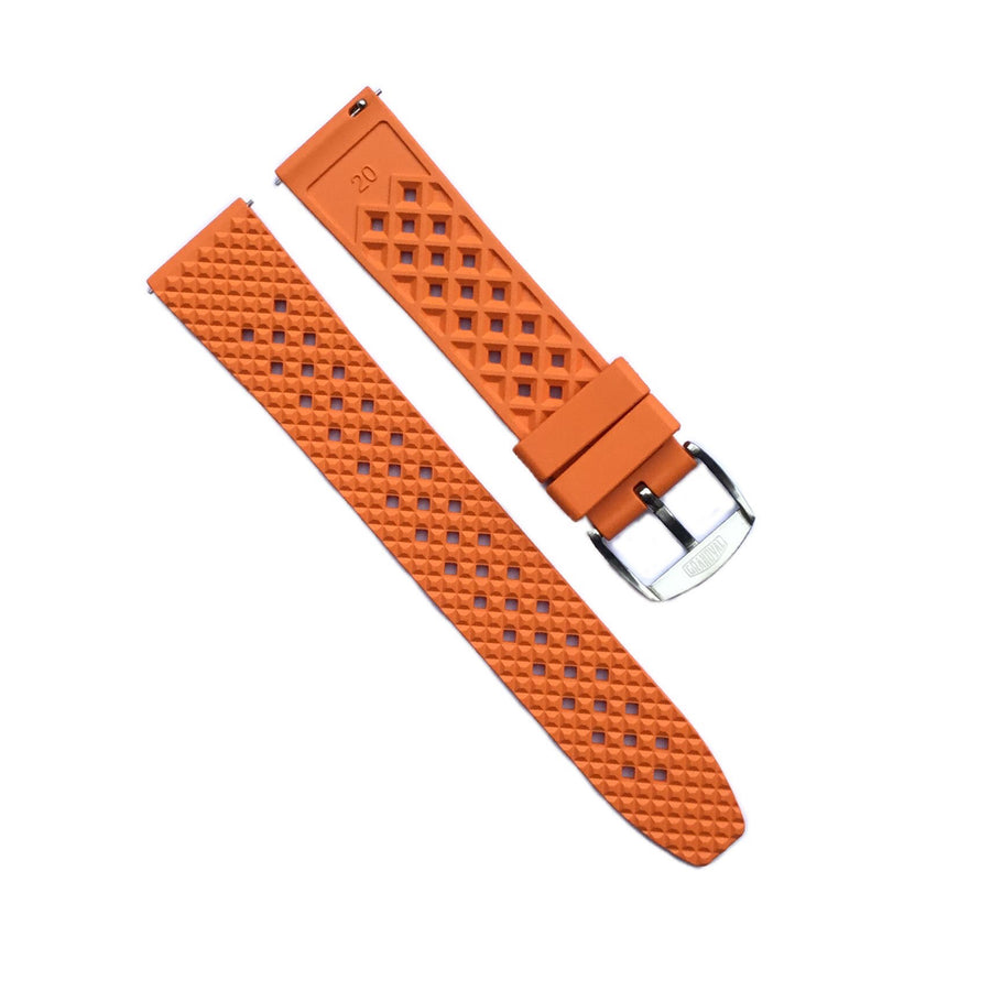 Bracelet Gaufré Caoutchouc FKM orange / Orange FKM Rubber Strap